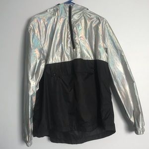 Iridescent quarter zip windbreaker